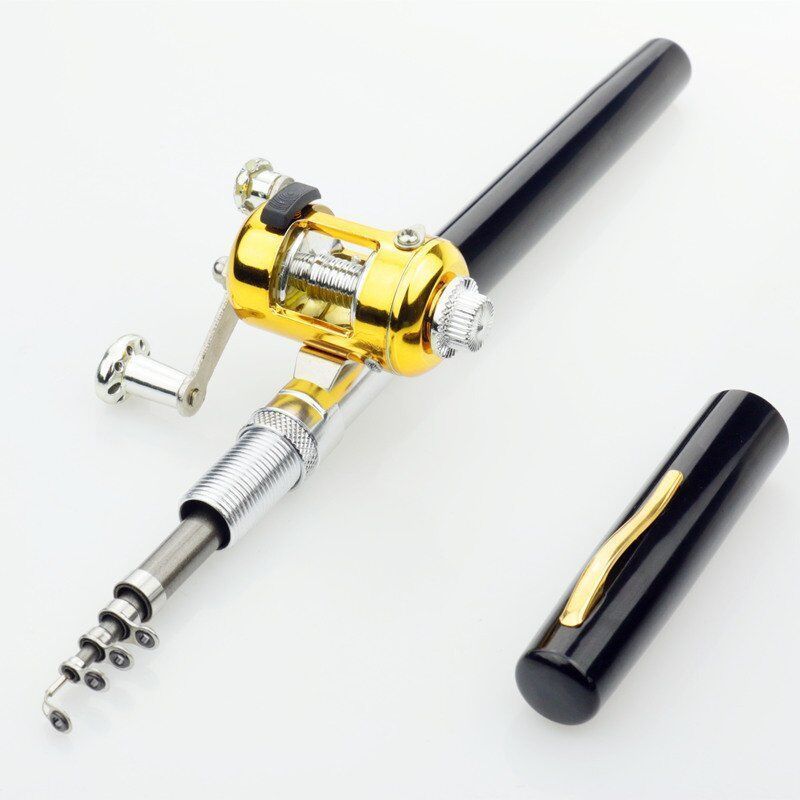Black fishing (non-painting) poles (with wheels and no wires)